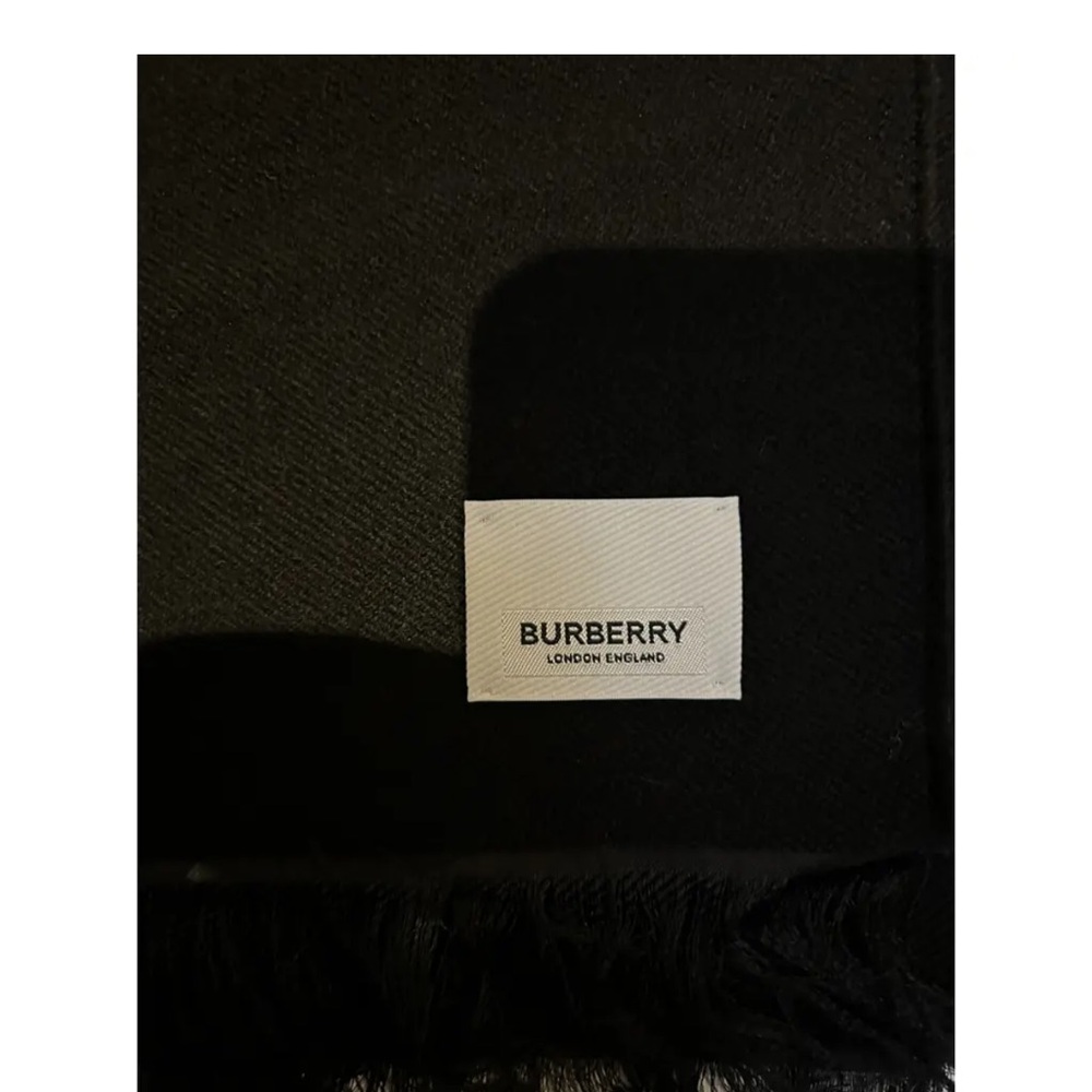 Burberry Beige and Black Logo Scarf - Picture 2 of 5